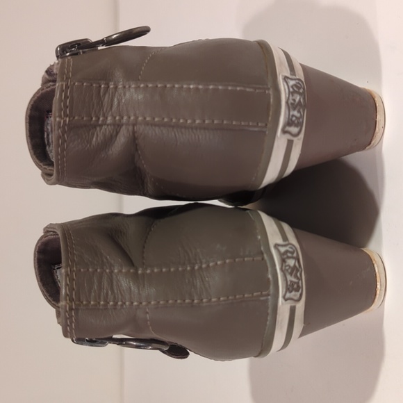 ash Taupe Wedge Zip Leather HighTop Sneaker Size 6.5 (37) - Picture 6 of 14